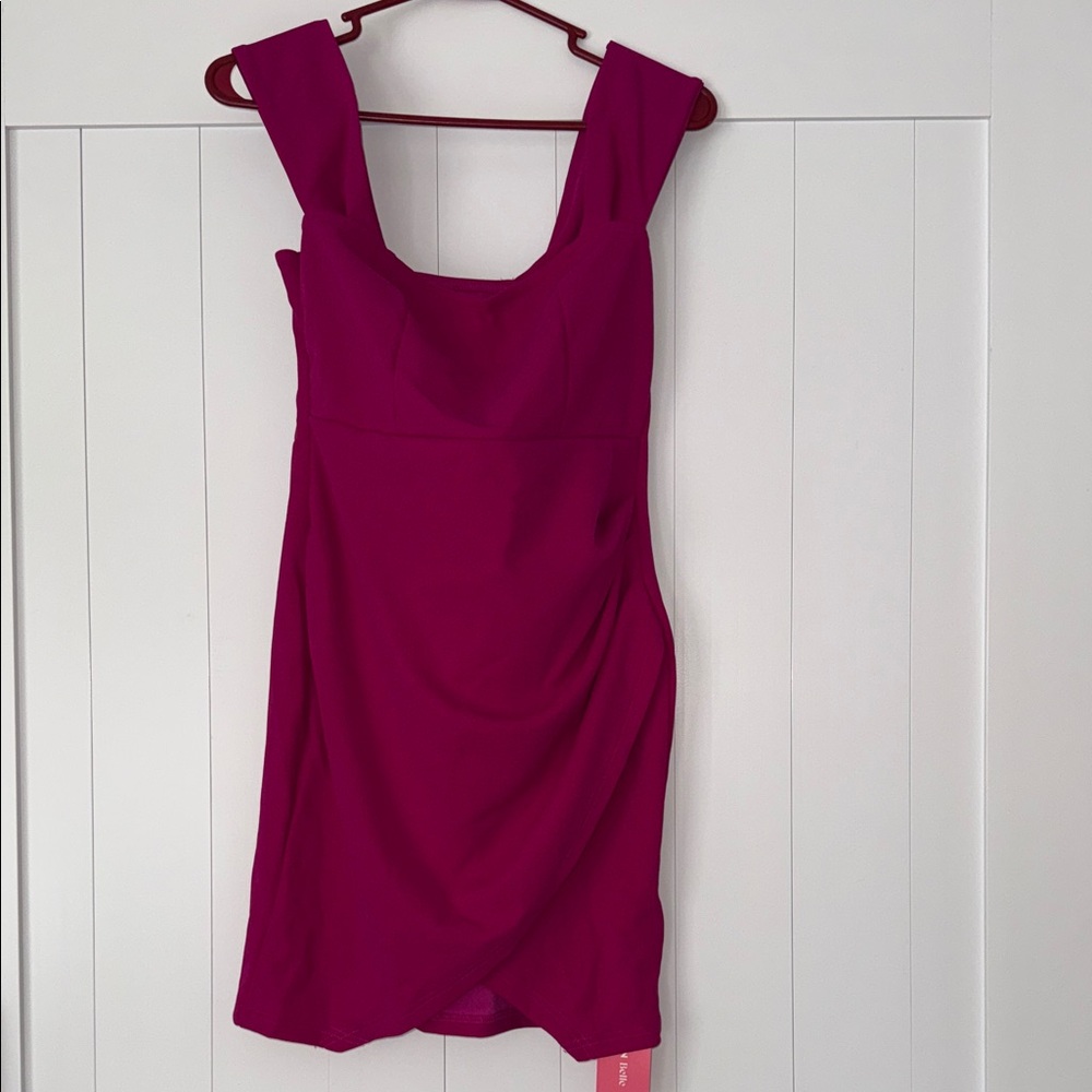 SHEIN Fuchsia off the Shoulder Mini Dress